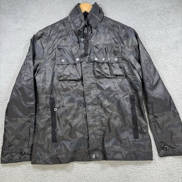 G Star Raw Jacket Mens M Black Combat Military Full Zip Lightweight Field - Picture 1 of 10